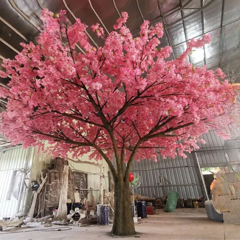 Artificial Cherry Blossom Tree Vibrant Pink Decoration