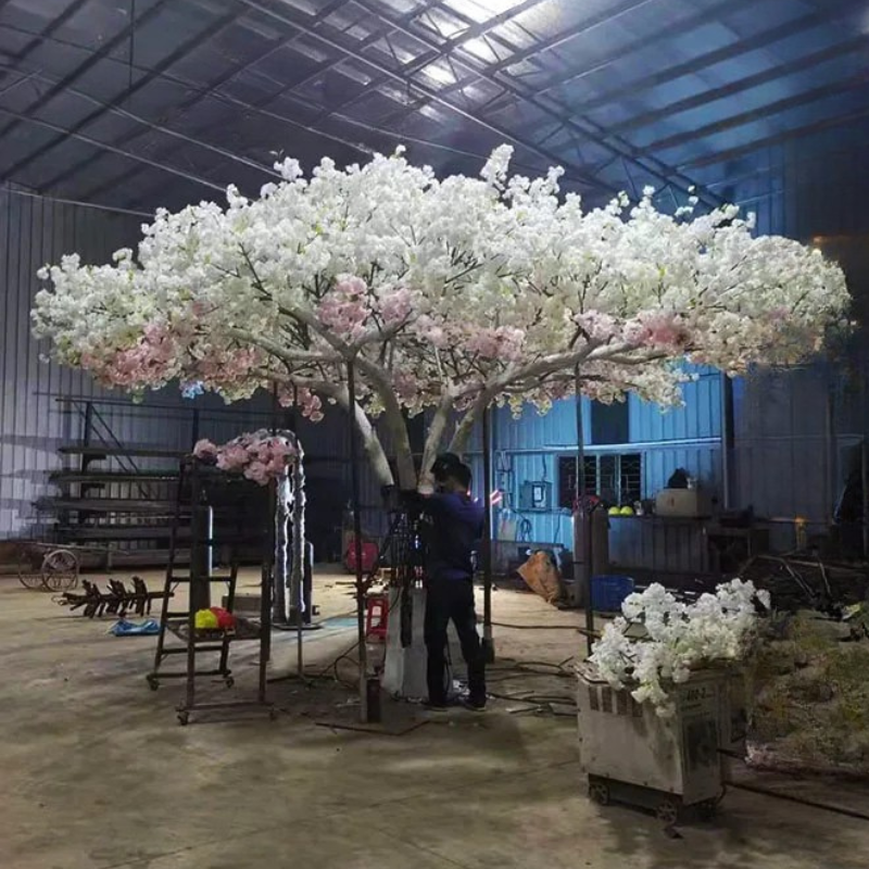 Artificial Cherry Blossom Tree Vibrant Pink Decoration