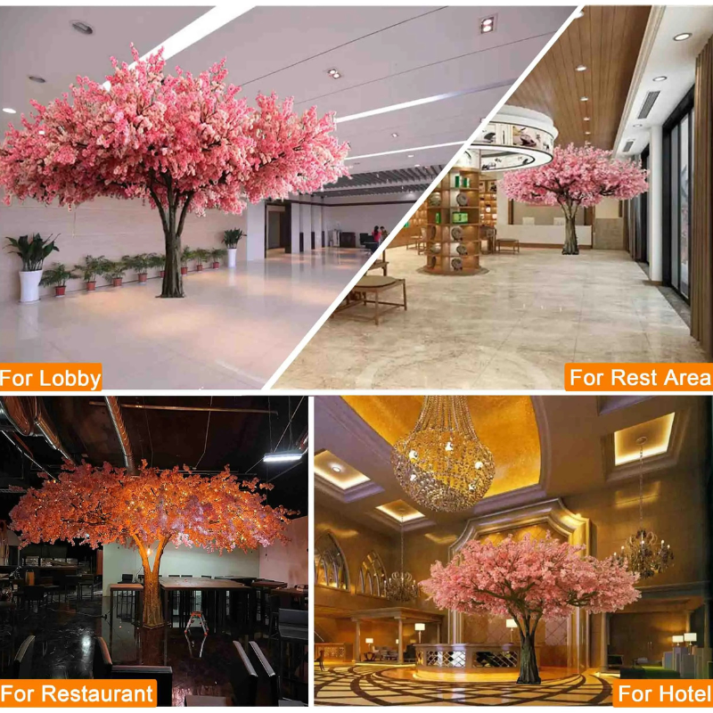 Artificial Cherry Blossom Tree Vibrant Pink Decoration