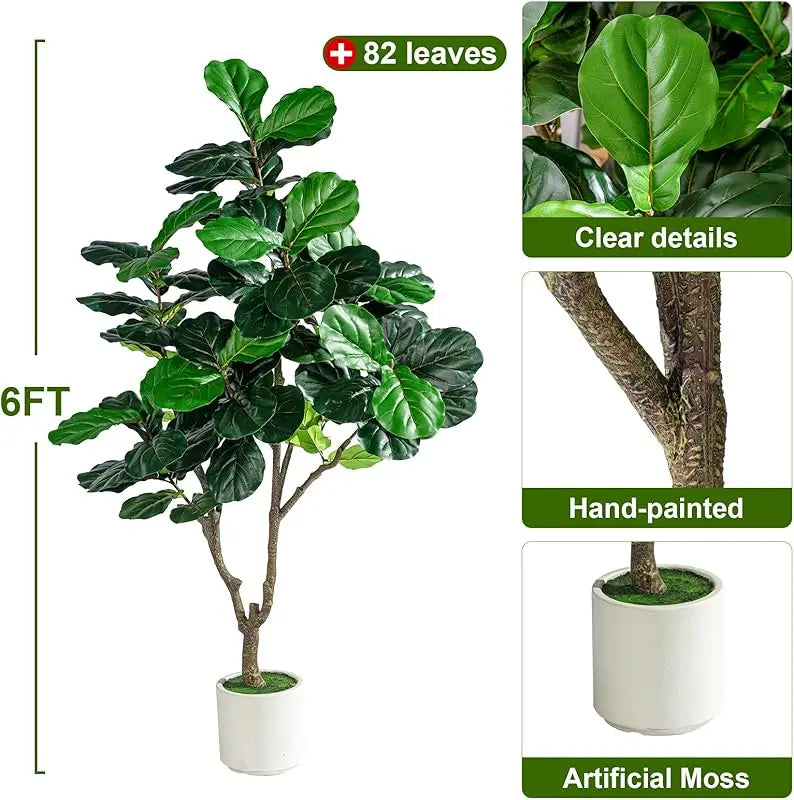 Signature Artificial Fiddle Leaf Fig Tree Indoor 6–8FT