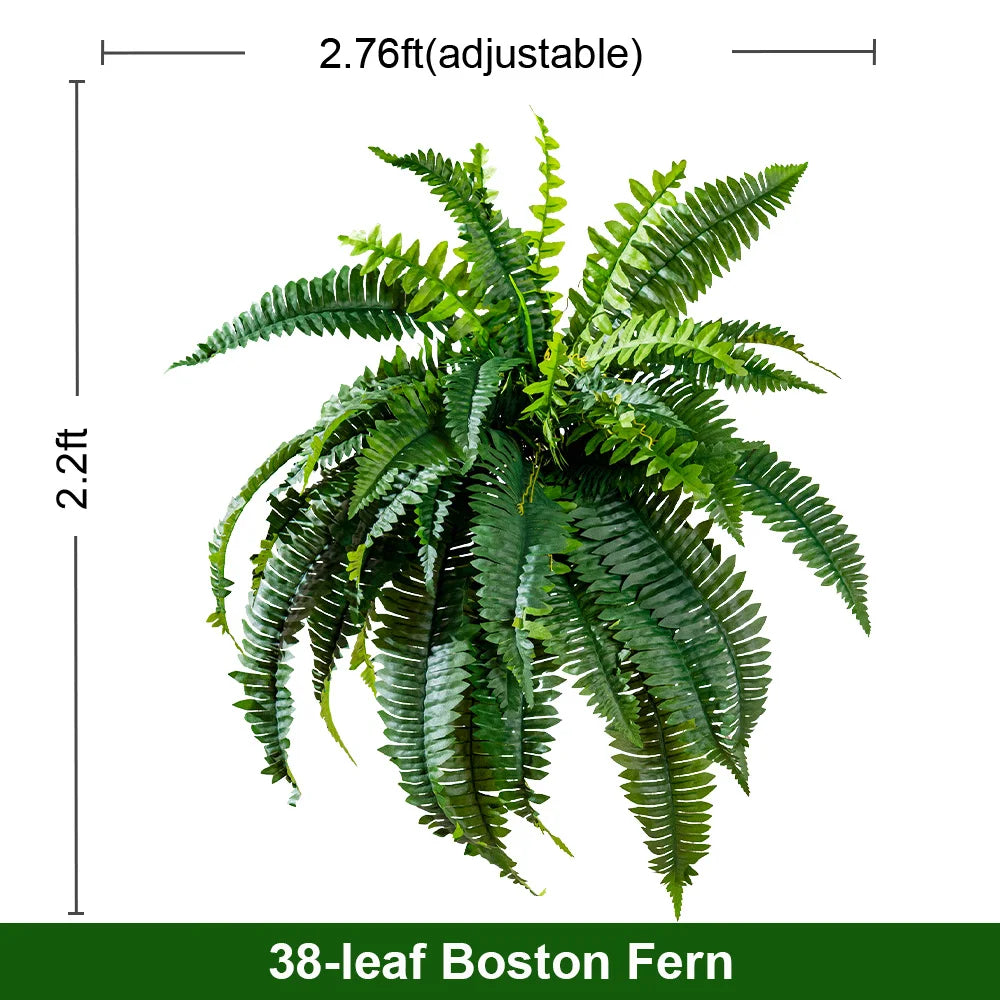 Artificial Boston Fern PE Shrubs for Outdoor Balcony Decor