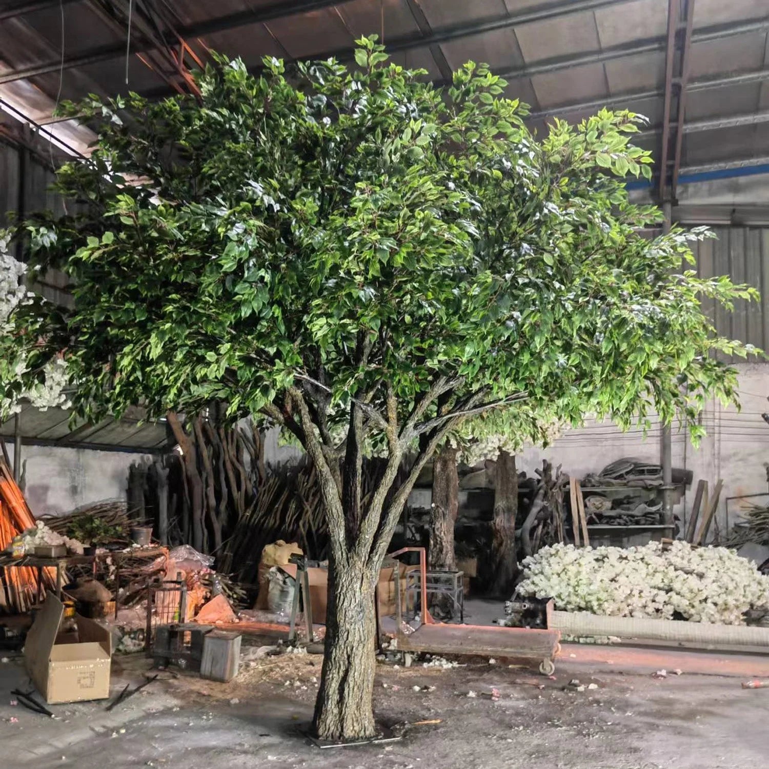 Artificial Banyan Tree 13ft Outdoor Use Lush Foliage