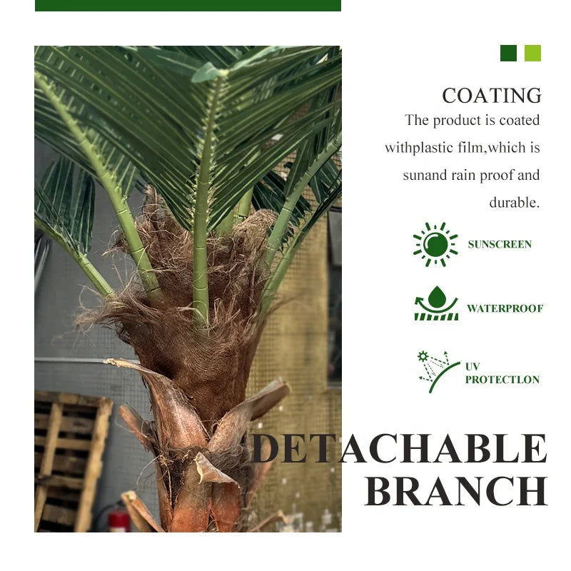 Artificial Palm Tree UV Resistant for Theme Park Hotel Lobby Decor
