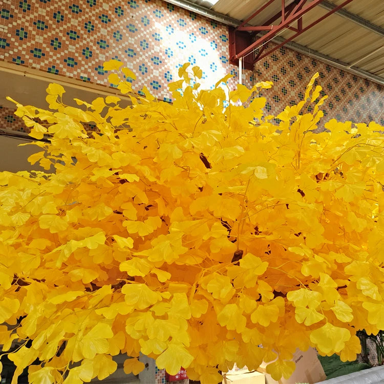 Artificial Ginkgo Tree UV Resistant Hotel Lobby Display
