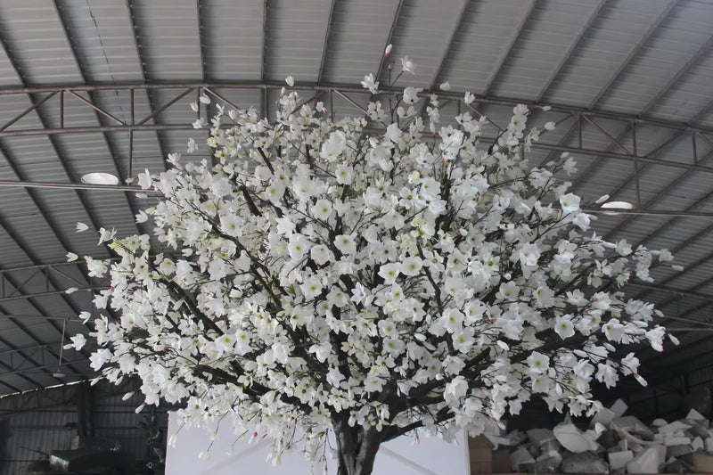 Waterproof Faux Plant Magnolia Flower Tree 9 FT