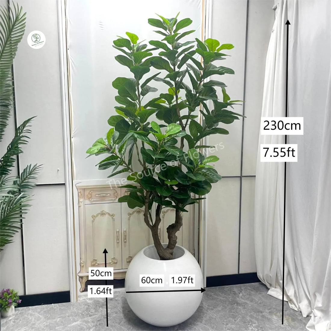 Artificial Ficus Pandurata Faux Fiddle Leaf Fig Tree