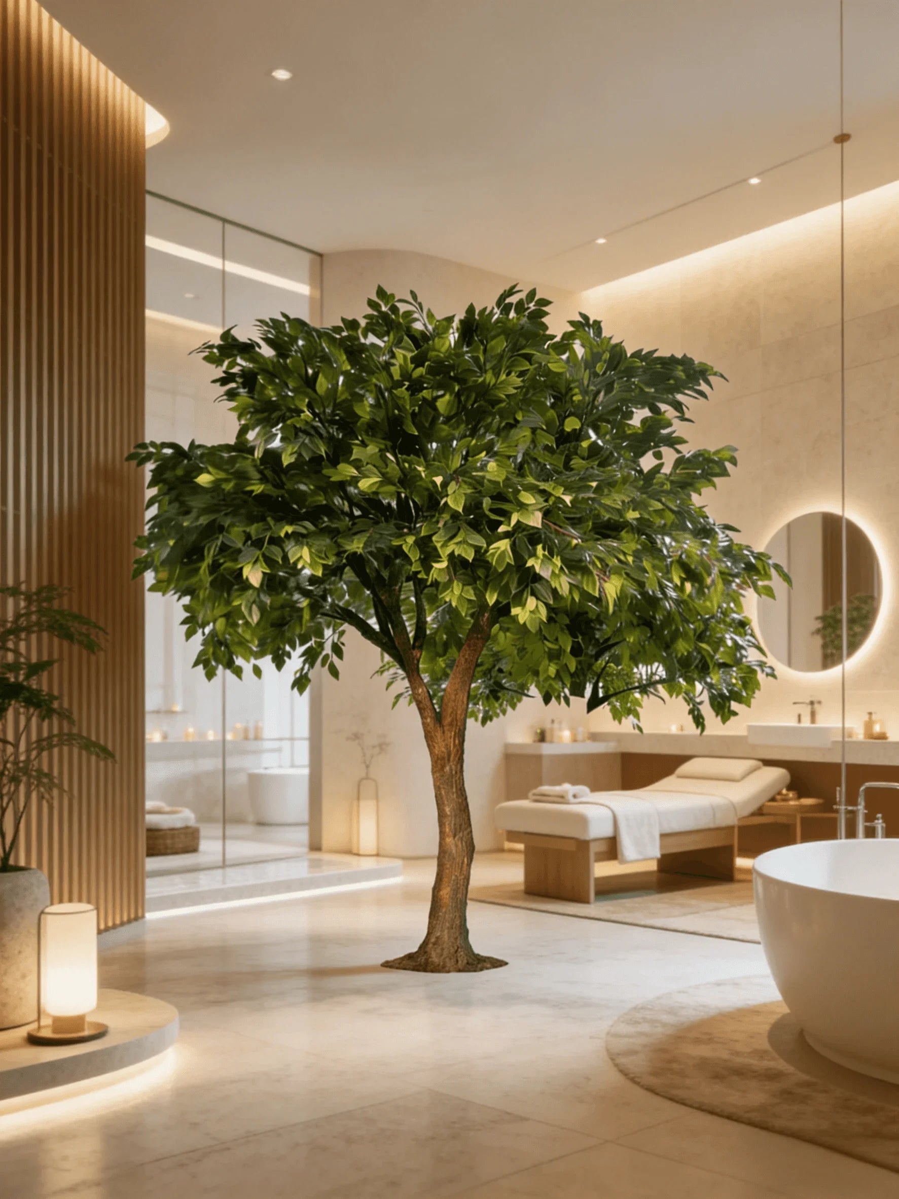 Lifelike Fireproof Artificial Banyan Tree Large Ficus Decor