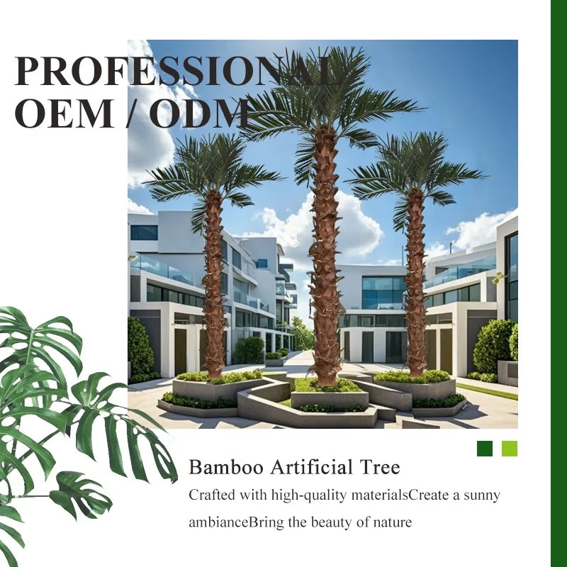 Artificial Palm Tree UV Resistant for Theme Park Hotel Lobby Decor