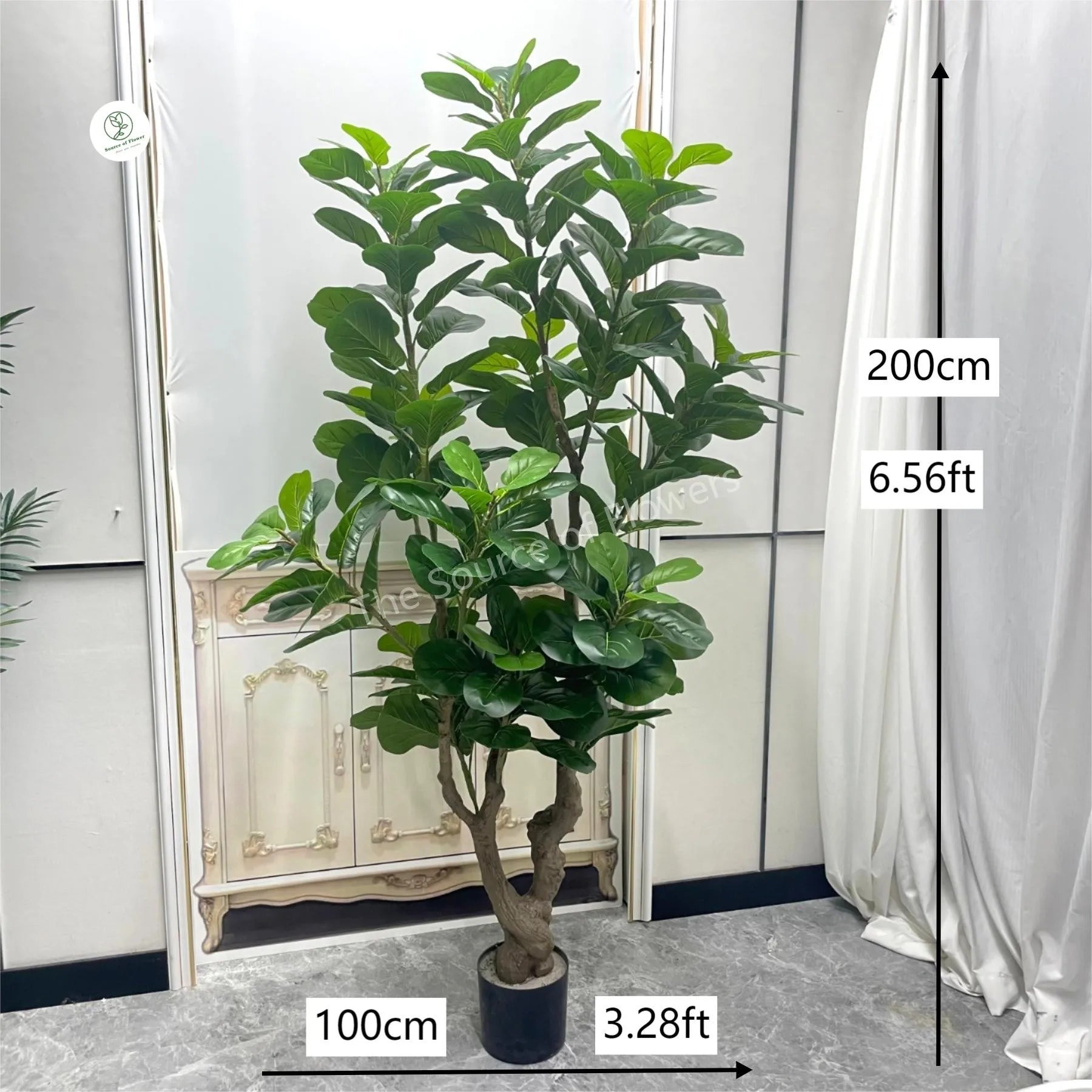 Artificial Ficus Pandurata Faux Fiddle Leaf Fig Tree