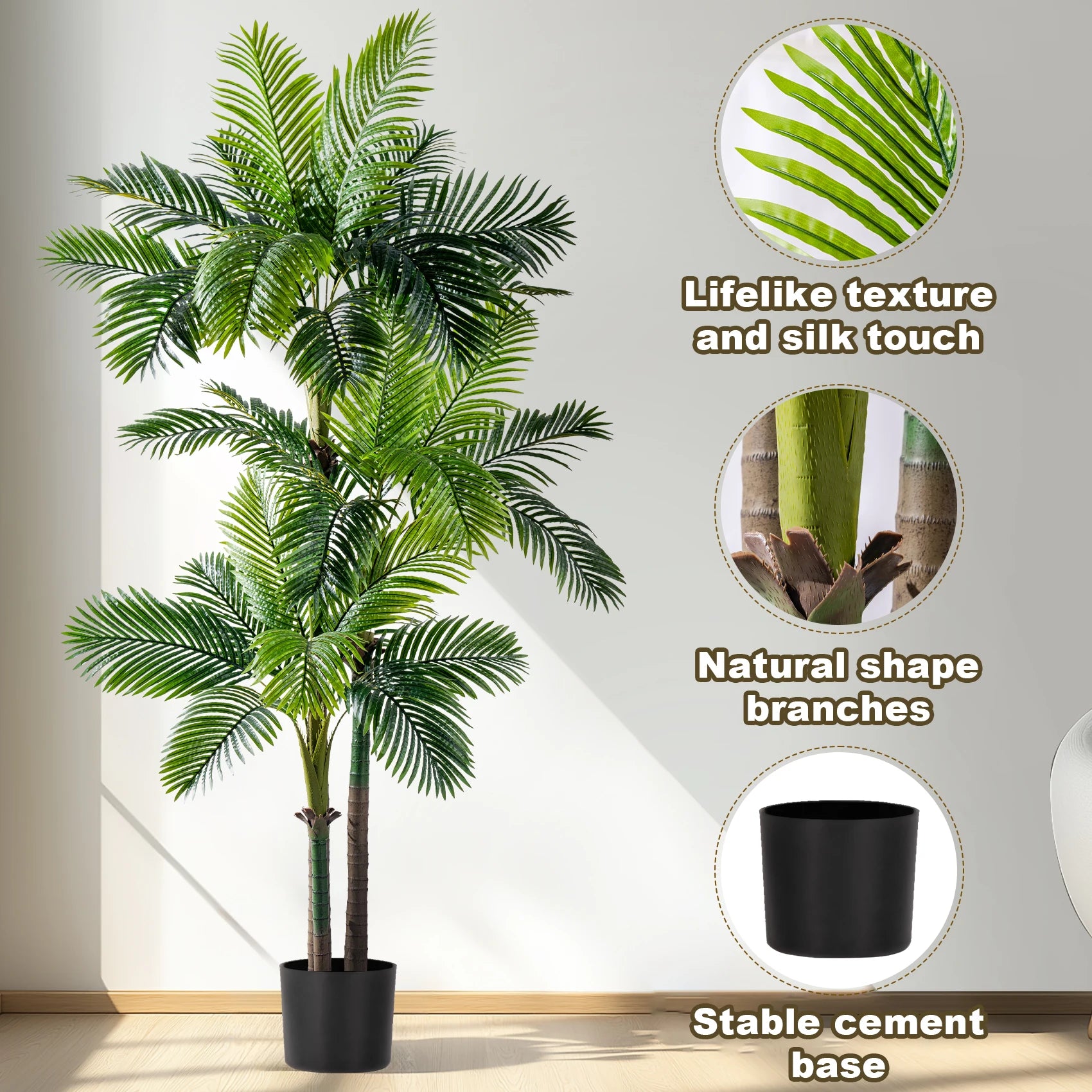 Artificial Palm Tree 9ft Lifelike Design Indoor Outdoor