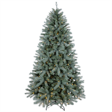 9ft Blue Spruce Pre-Lit Artificial Christmas Tree with Hinged Design