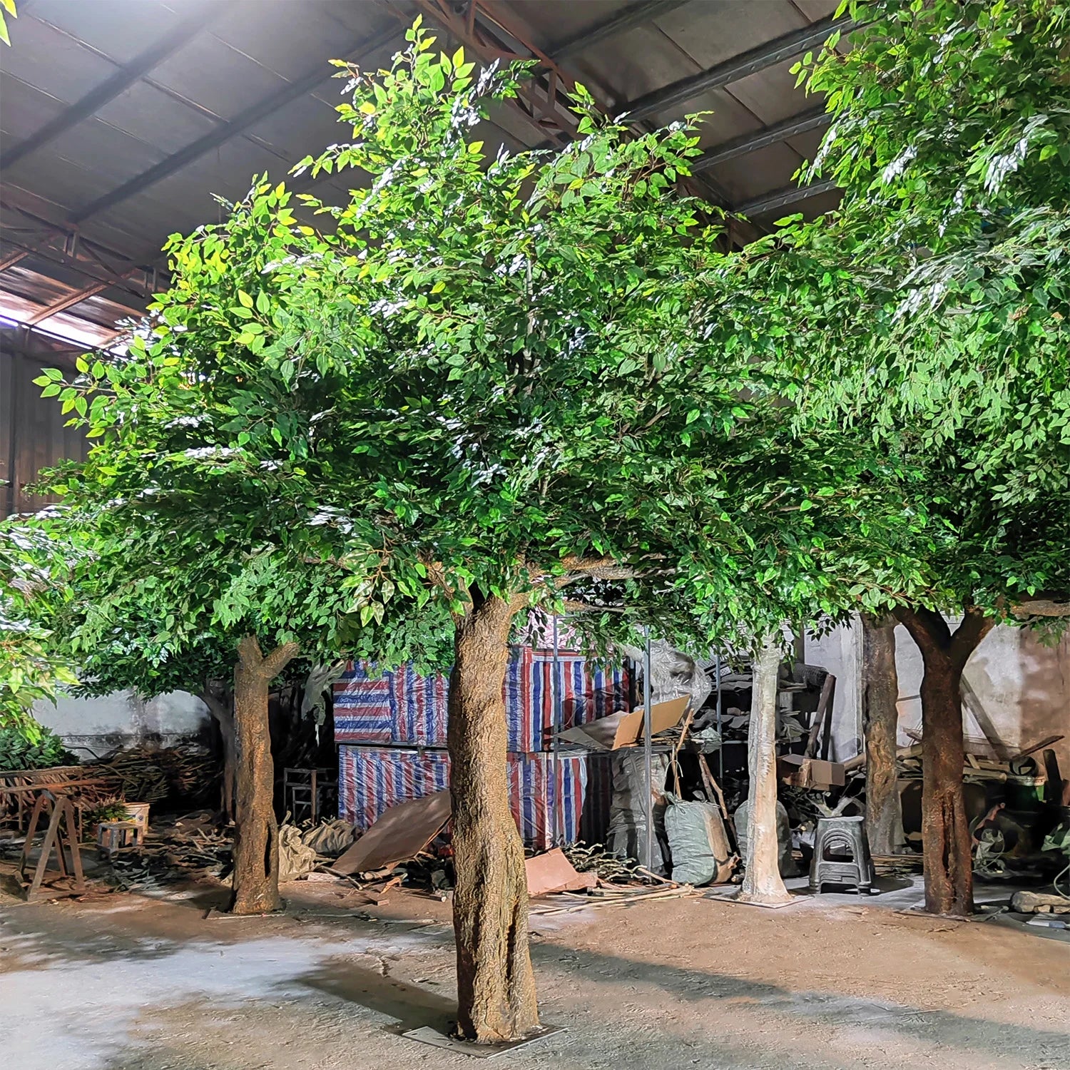 Artificial Ficus Leaves Banyan Tree 16.5FT
