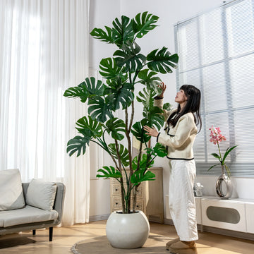 Real Touch Faux Plastic Artificial Monstera Tree 7.5FT