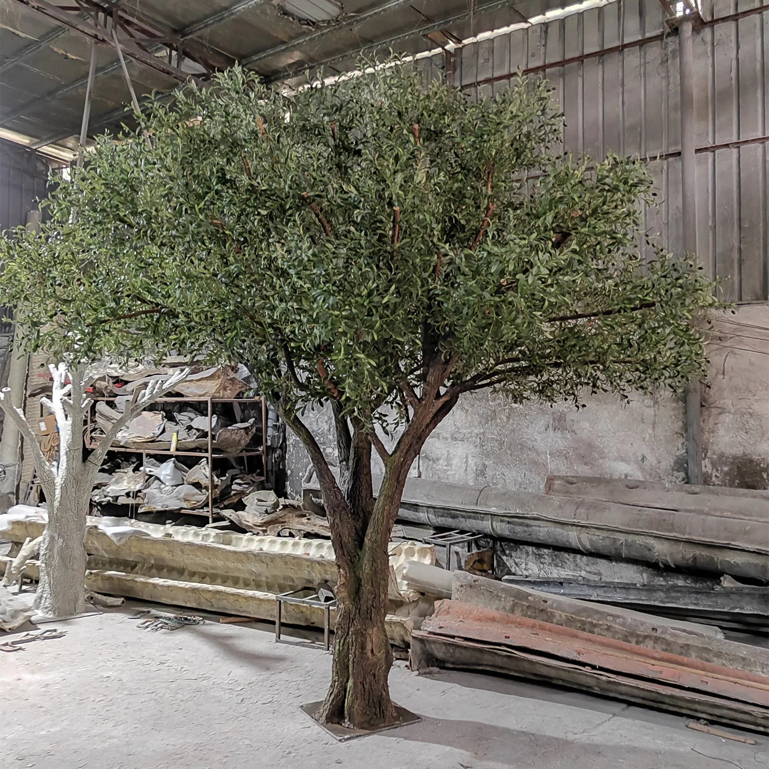 Artificial Olive Tree 14 FT Fiberglass Trunk Statement Decor