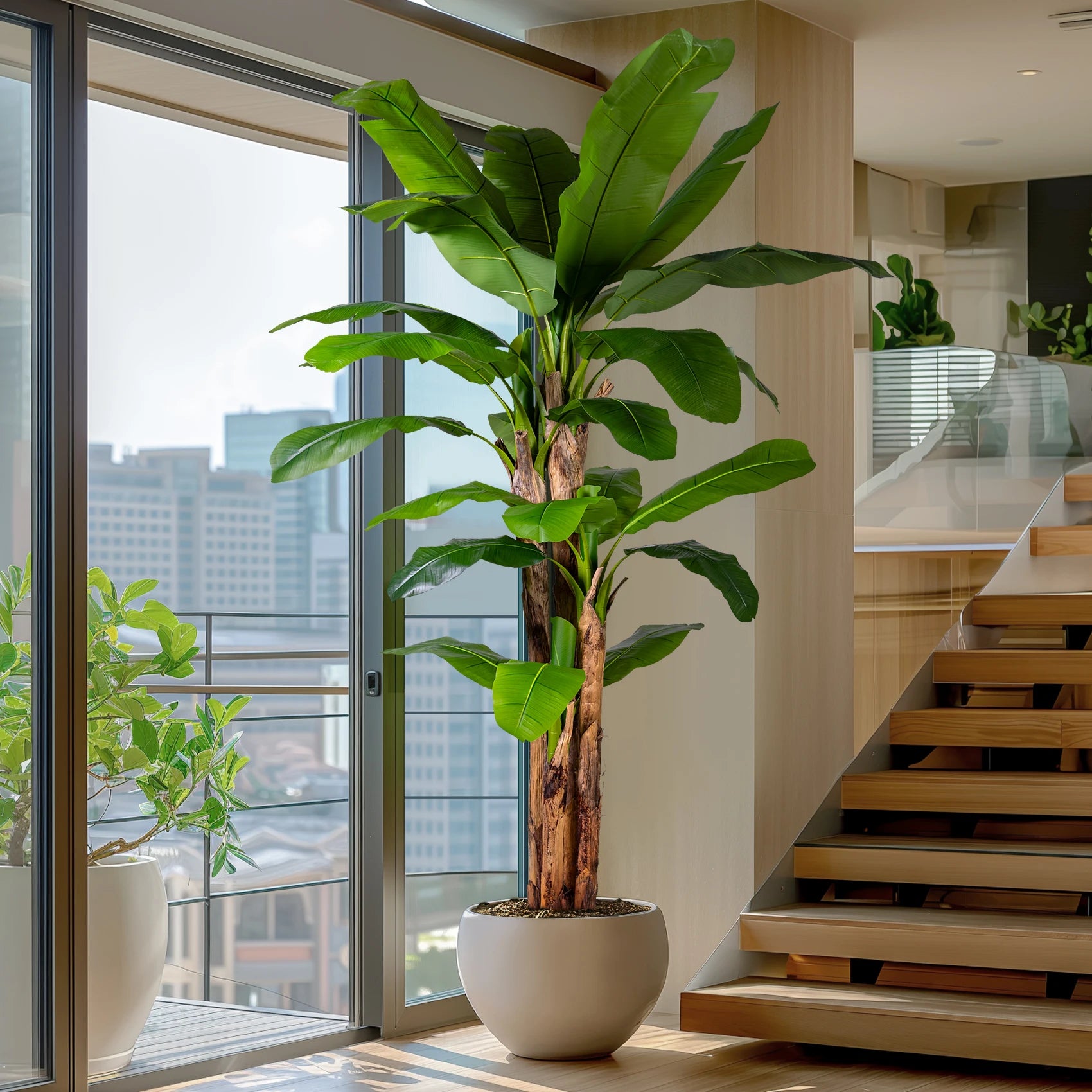 Artificial Banana Tree 6.2FT PE Plastic Outdoor Indoor