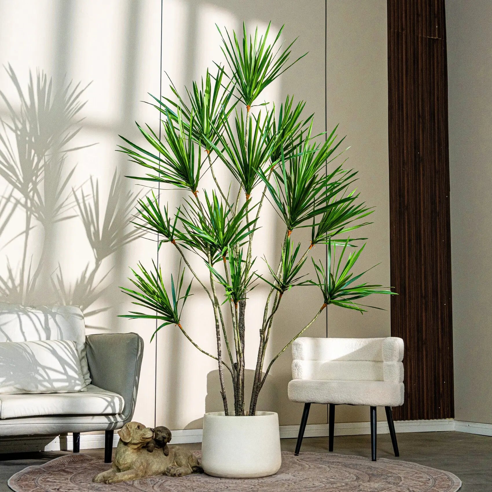 Artificial Dracaena Yucca Tree Plastic Potted Plant 8 FT