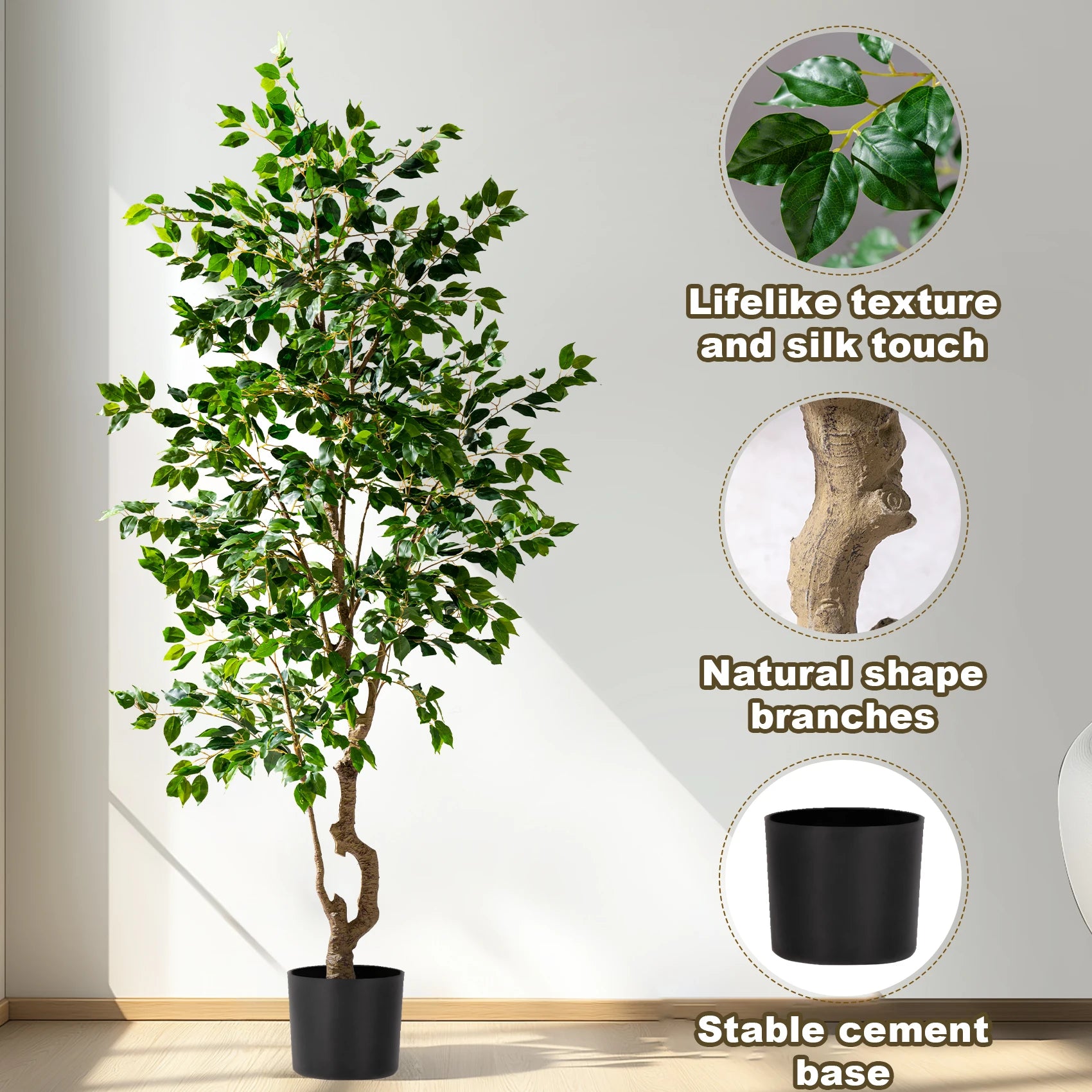 Artificial Banyan Tree 6ft Lifelike Indoor Outdoor Centerpiece