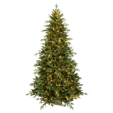 Realistic Green Fir Artificial Christmas Tree with Warm White LED Lights