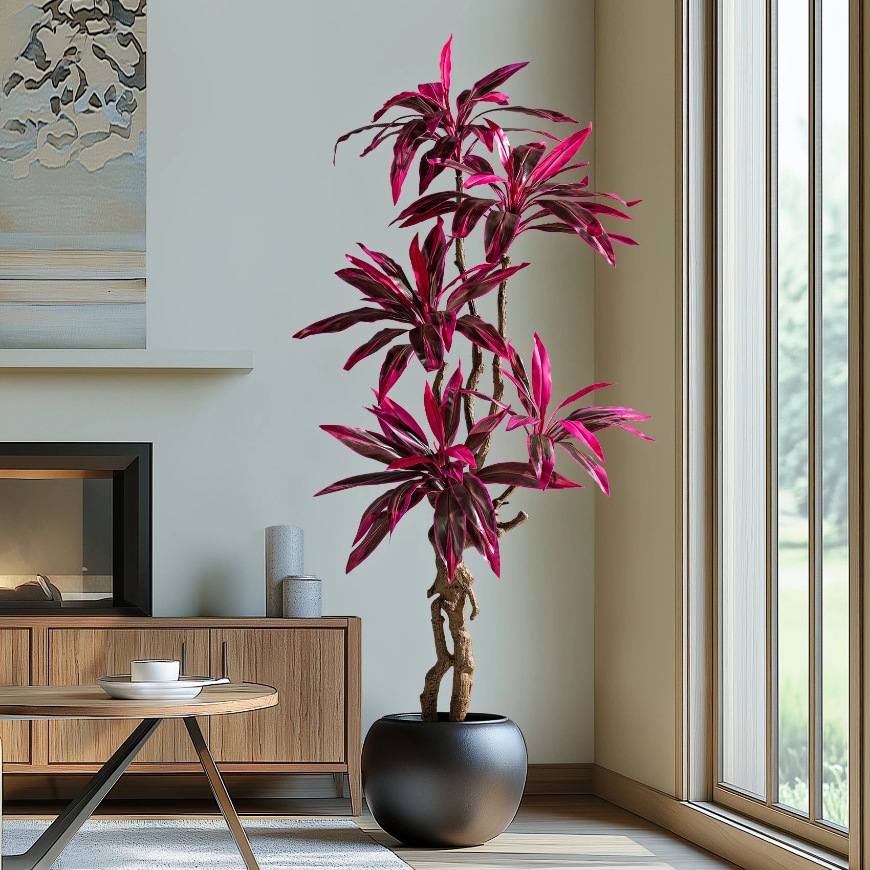 Brazilian Iron Wood Artificial Green Landing Plant for Home Interior