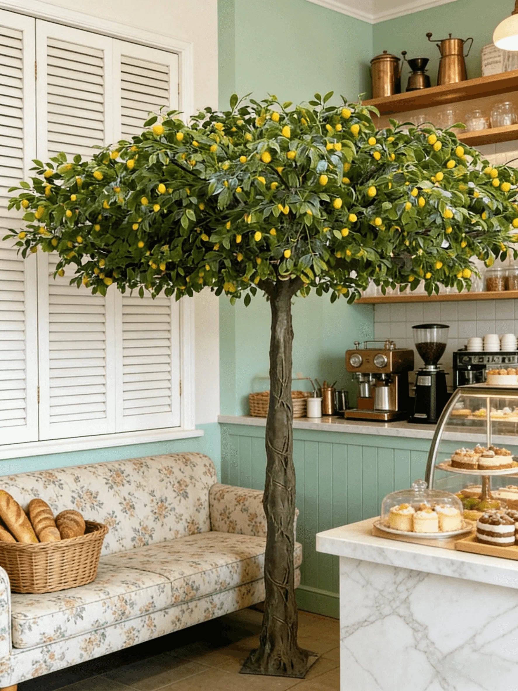 Artificial Lemon Tree with Fruits 6.7 FT Fiberglass Trunk