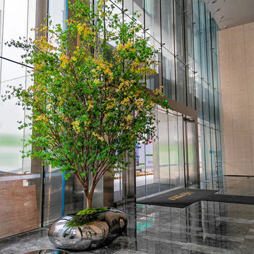 Signature 13 FT Large Artificial Green Flowers Decorative Tree