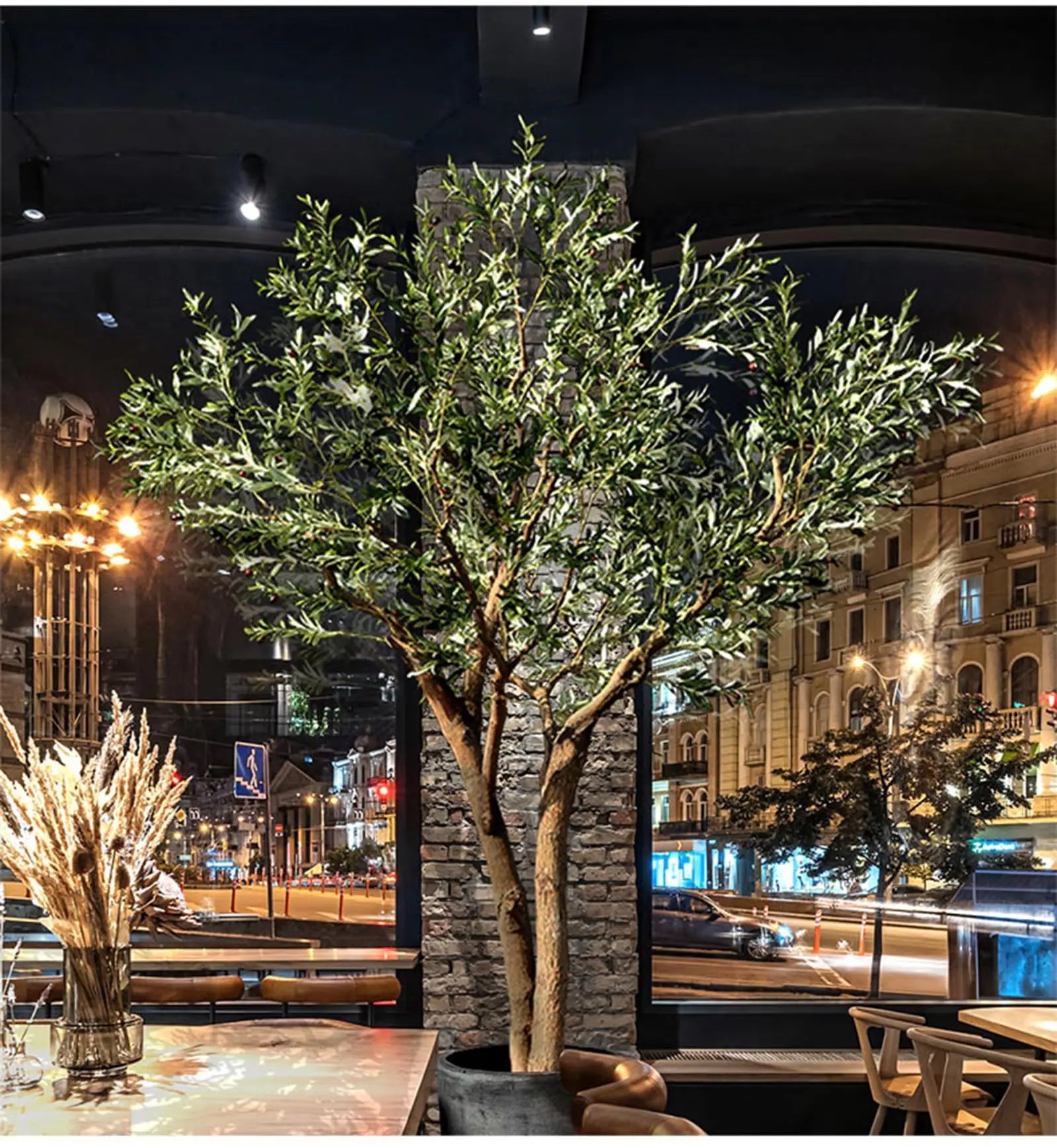 Artificial Olive Tree Indoor Outdoor with Real Wood Trunk