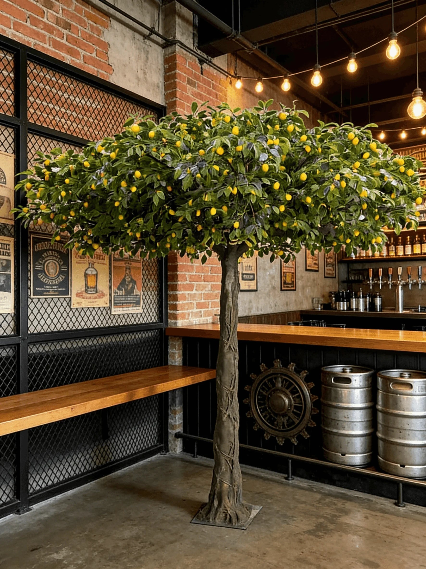 Artificial Lemon Tree with Fruits 6.7 FT Fiberglass Trunk