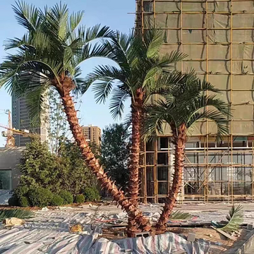 Artificial Palm Trees Faux Green Plant Curved Trunk 20 FT