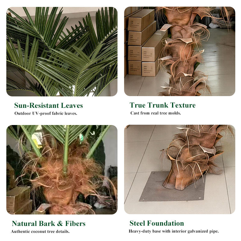 Curved Artificial Coconut Palm Tree for Outdoor Landscapes