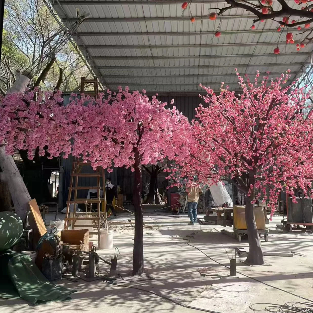 Artificial Sakura Cherry Blossom Tree Lifelike Pink Blooms Indoor Outdoor