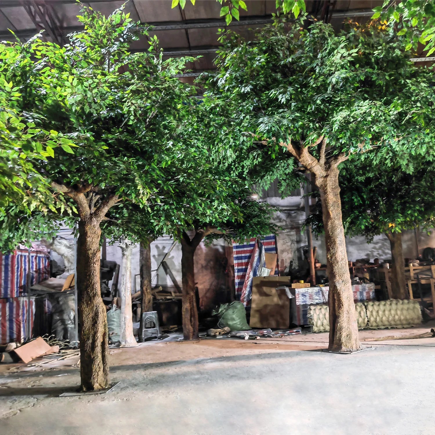 Artificial Ficus Leaves Banyan Tree 16.5FT