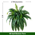 Artificial Boston Fern PE Shrubs for Outdoor Balcony Decor