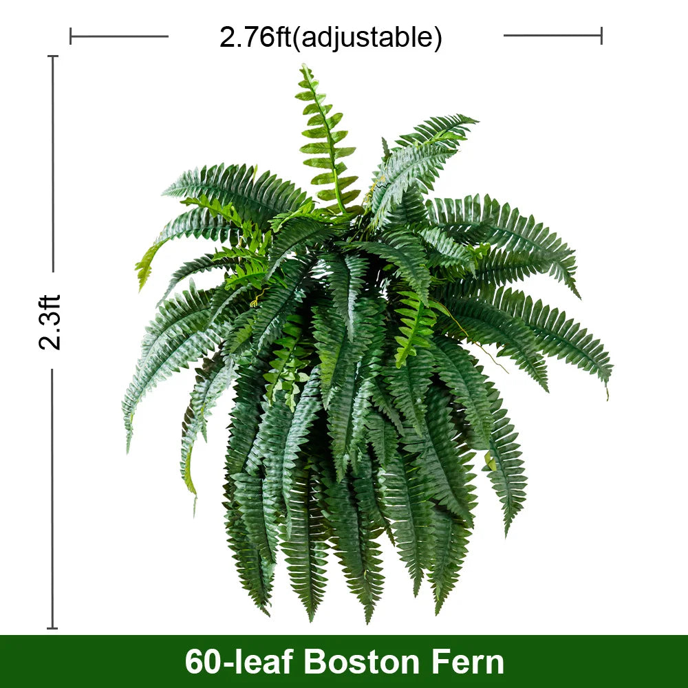 Artificial Boston Fern PE Shrubs for Outdoor Balcony Decor