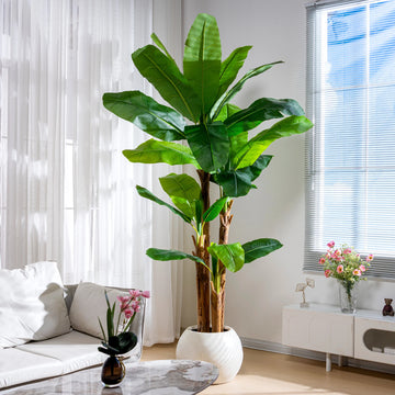 Artificial Banana Tree 6.2FT PE Plastic Outdoor Indoor