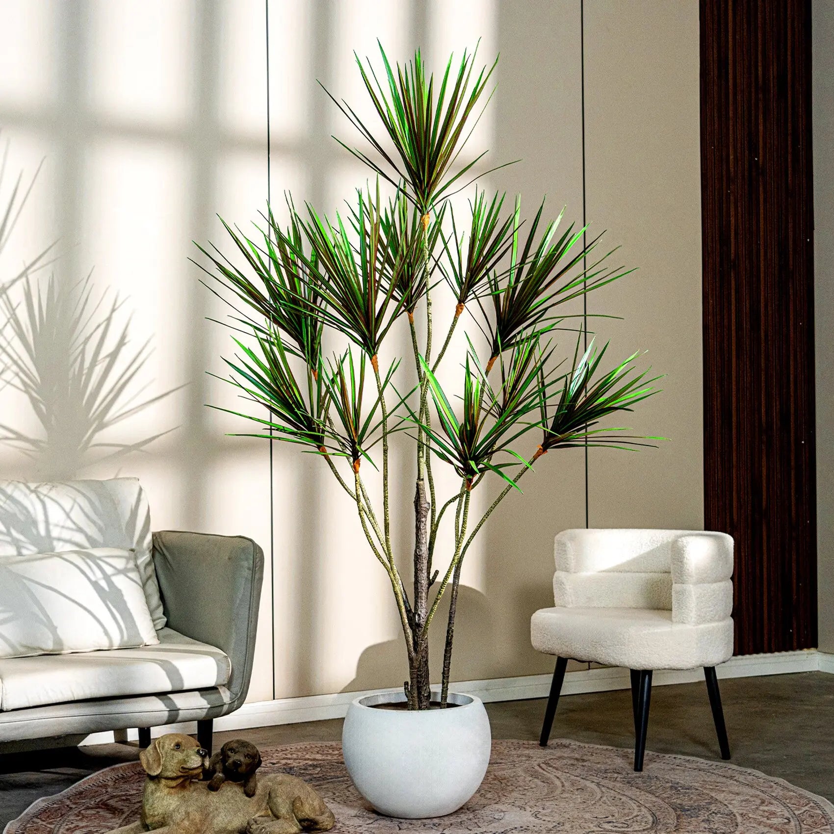 Artificial Dracaena Yucca Tree Plastic Potted Plant 8 FT