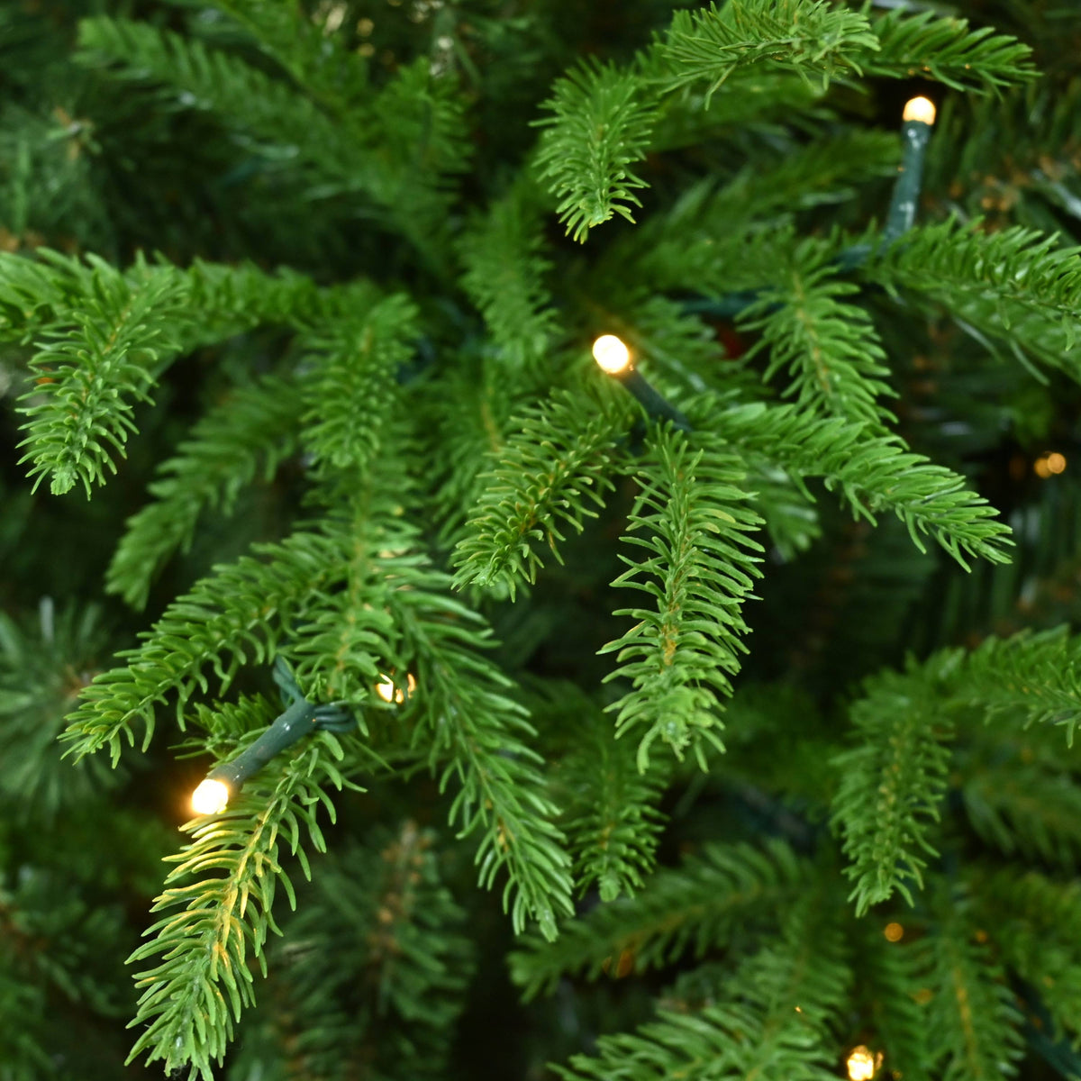 Realistic Green Fir Artificial Christmas Tree with Warm White LED Lights