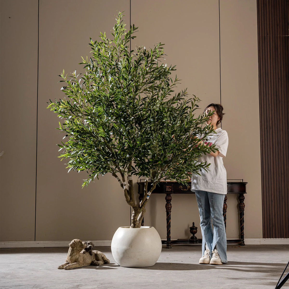 Künstlicher Olivenbaum, realistische Optik, Außendekoration – Faux Natural