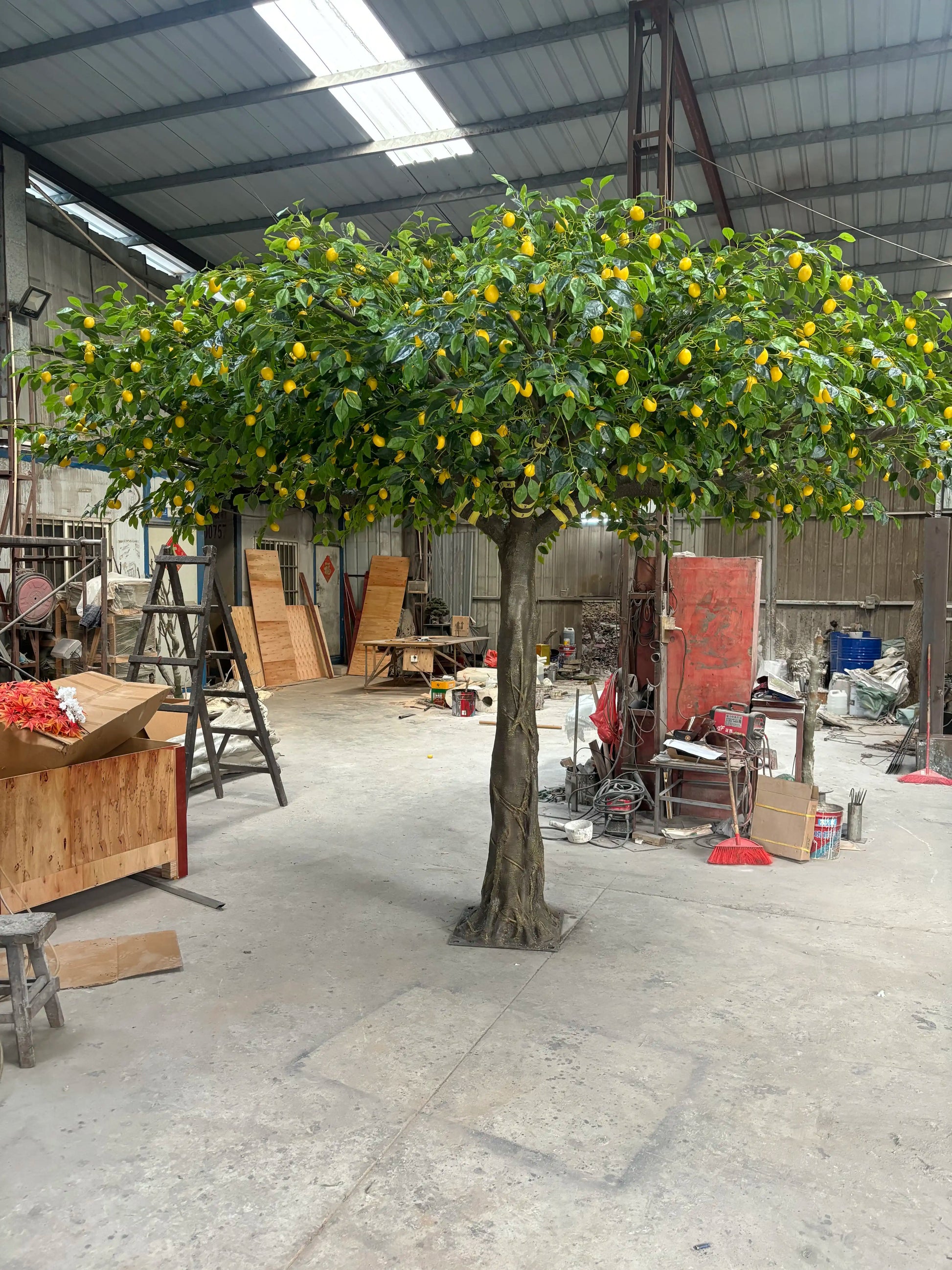 Artificial Lemon Tree with Fruits 6.7 FT Fiberglass Trunk