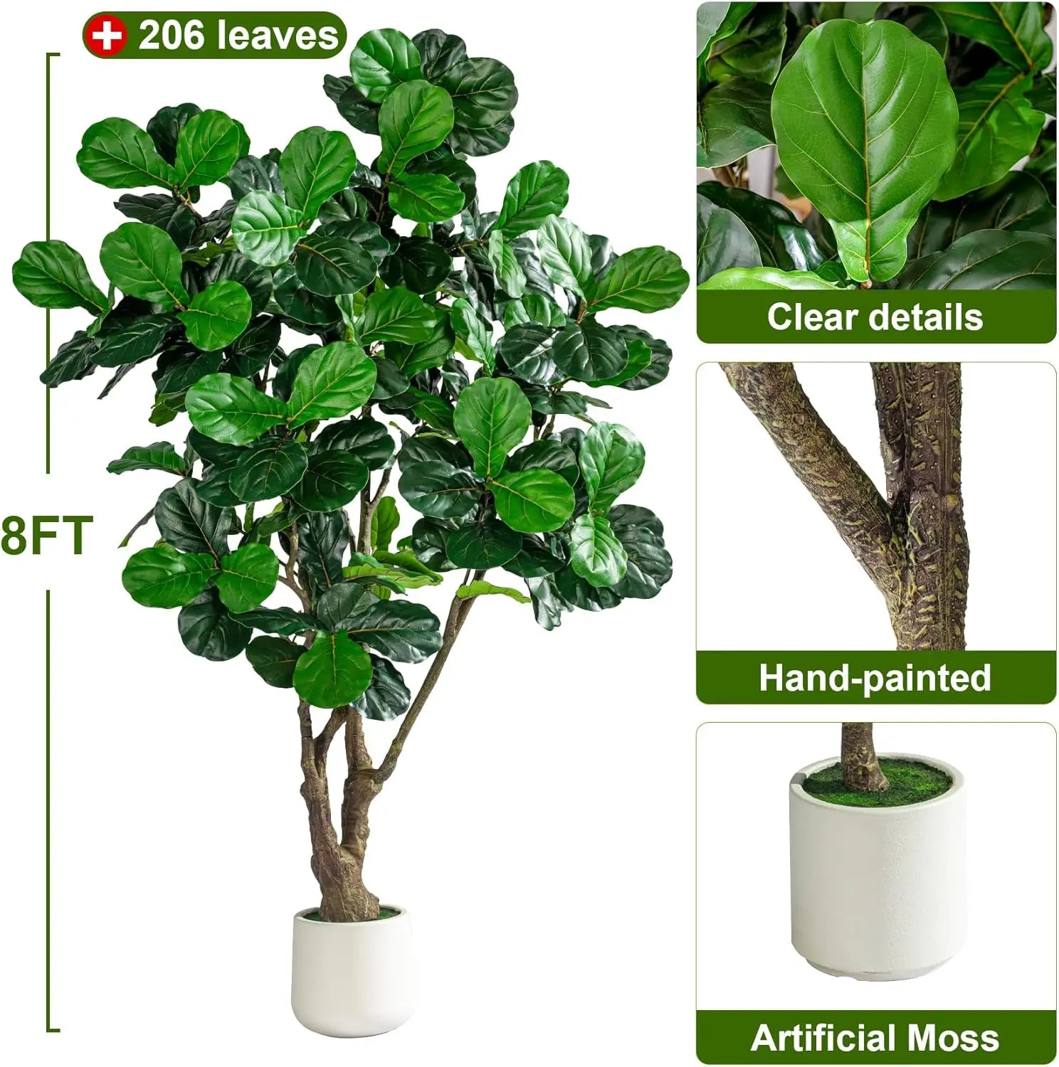 Signature Artificial Fiddle Leaf Fig Tree Indoor 6–8FT