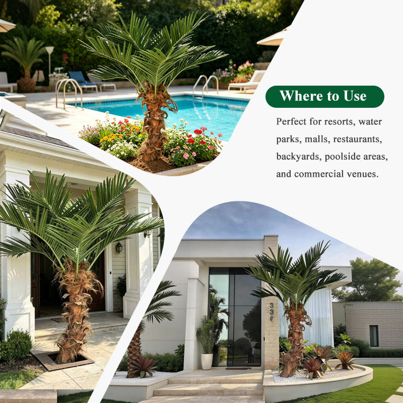 Curved Artificial Coconut Palm Tree for Outdoor Landscapes