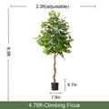 Artificial Bonsai Ficus Tree Realistic Plastic Leaves Indoor