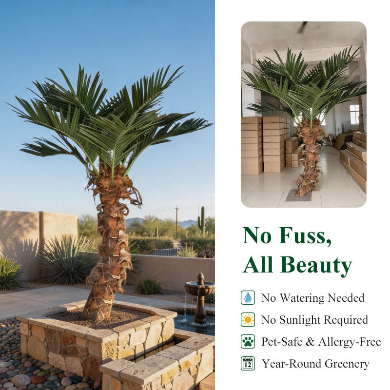 Curved Artificial Coconut Palm Tree for Outdoor Landscapes