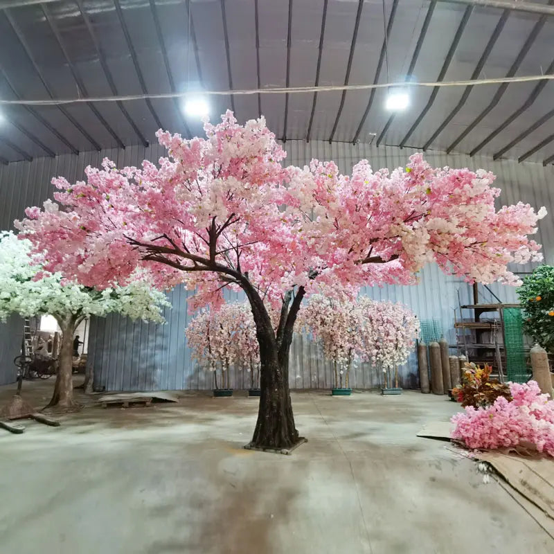 Artificial Cherry Blossom Tree Vibrant Pink Decoration