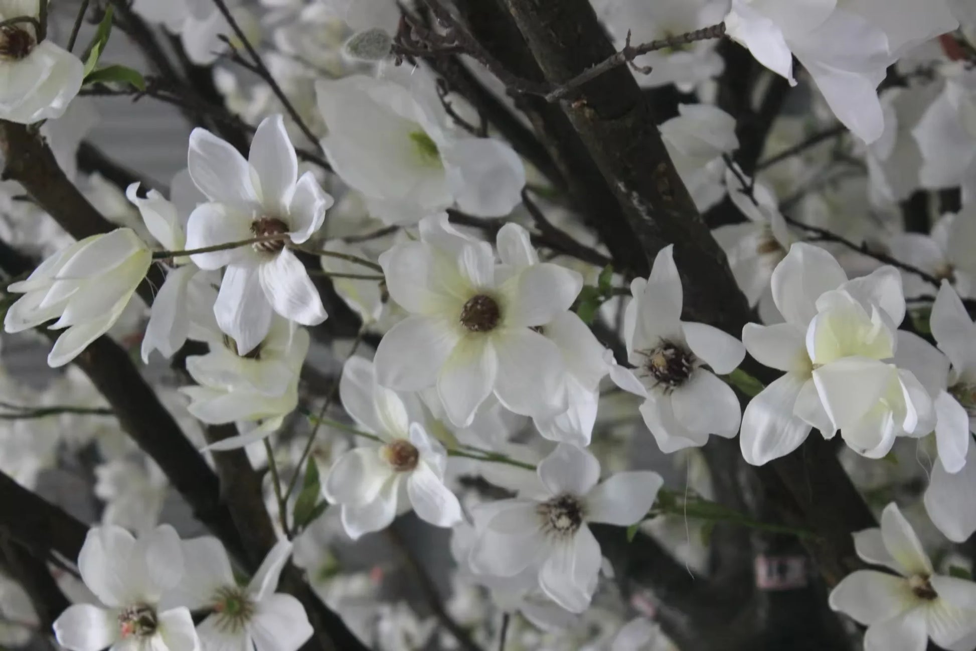 Waterproof Faux Plant Magnolia Flower Tree 9 FT