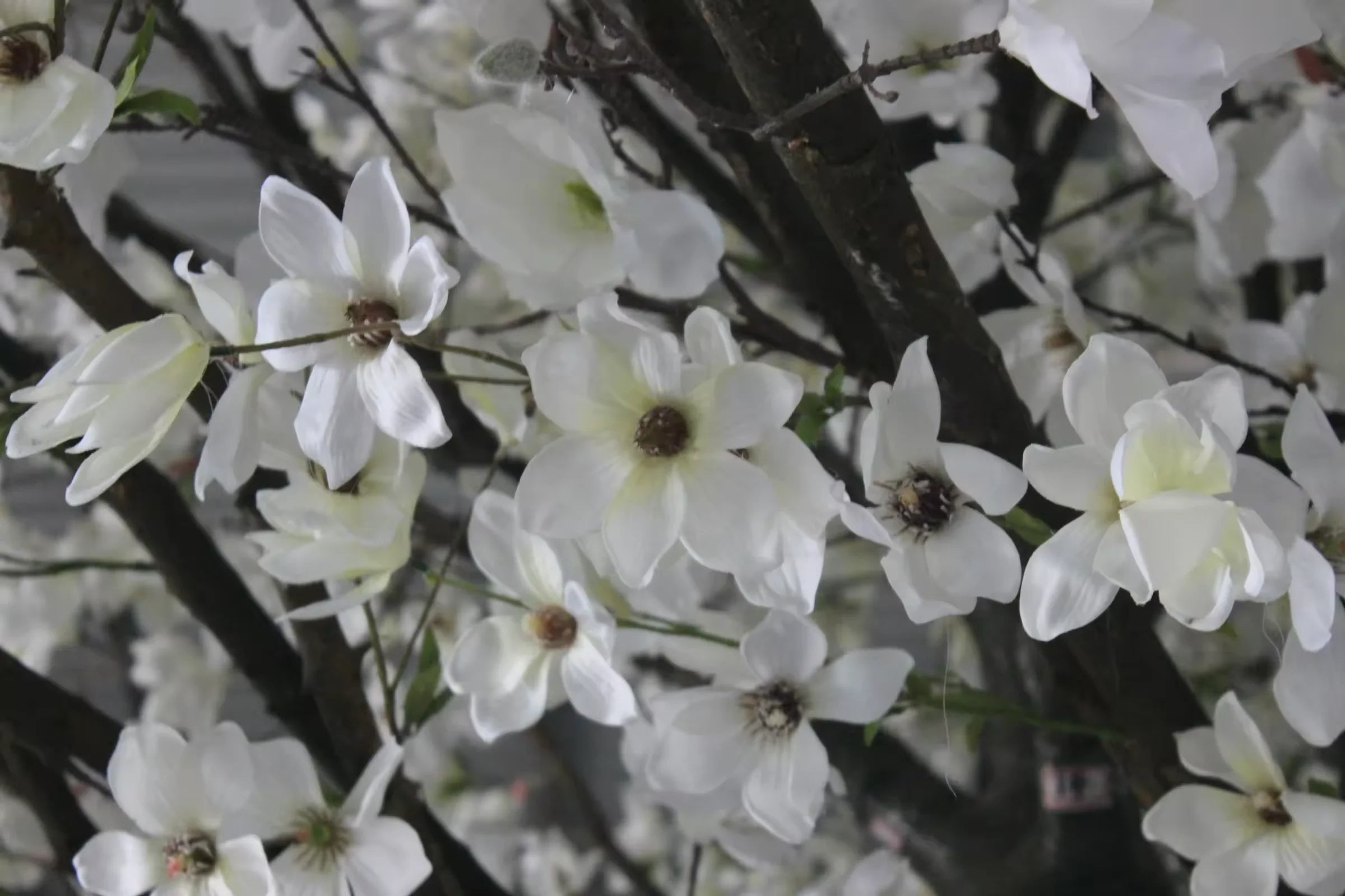 Waterproof Faux Plant Magnolia Flower Tree 9 FT