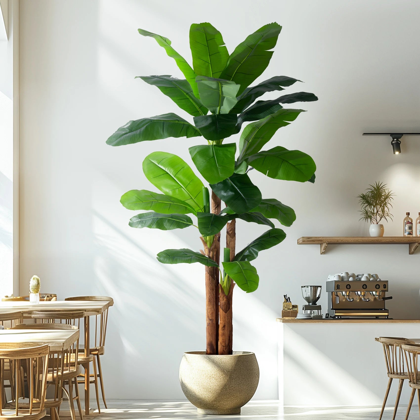 Artificial Banana Tree 6.2FT PE Plastic Outdoor Indoor
