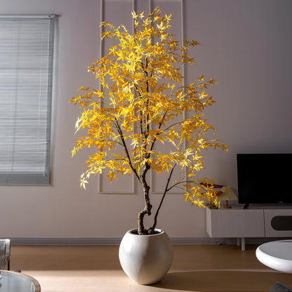 Artificial Golden Red Maple Tree 8ft Realistic Look