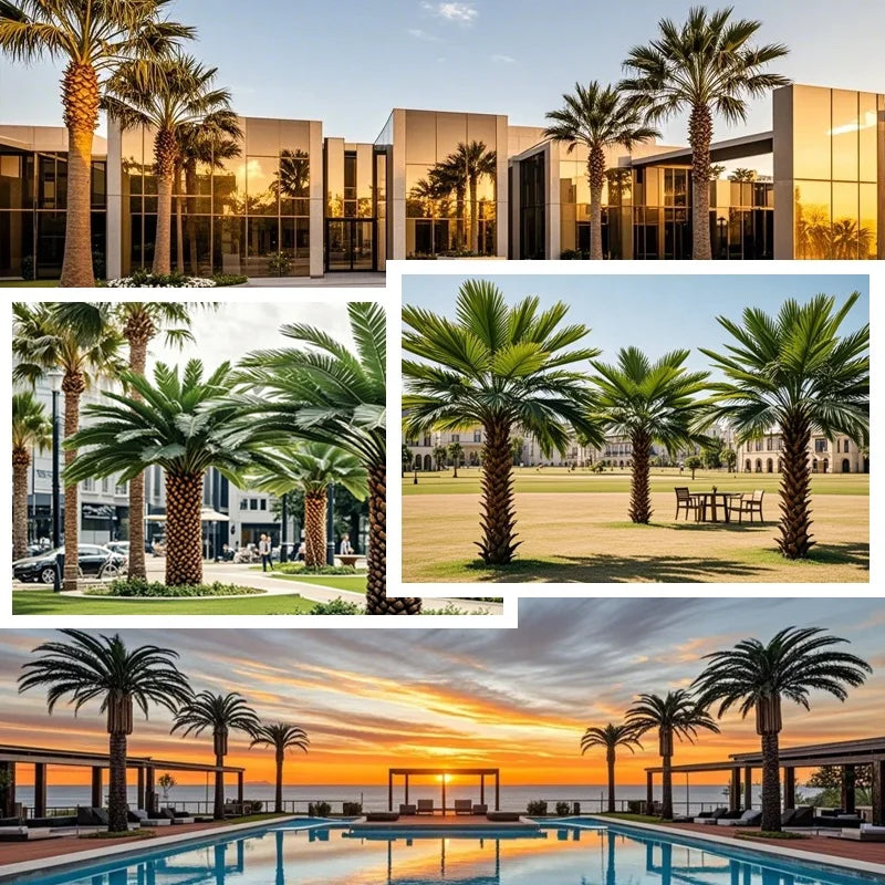 Artificial Palm Tree UV Resistant for Theme Park Hotel Lobby Decor