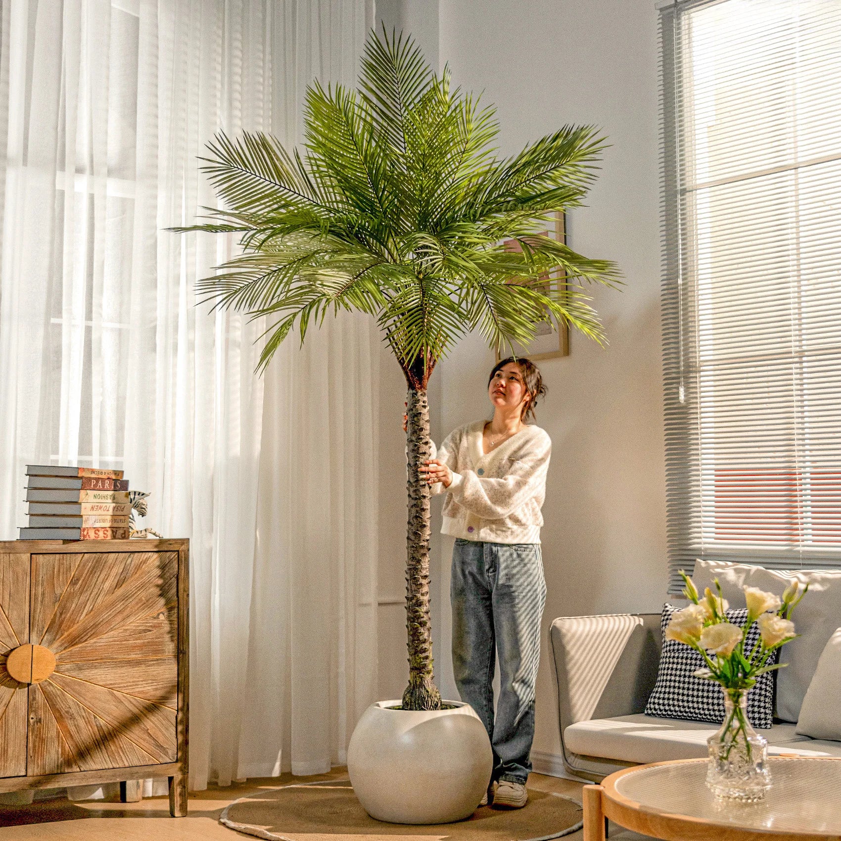 Artificial Palm Tree 7.5ft Natural Look Indoor Use