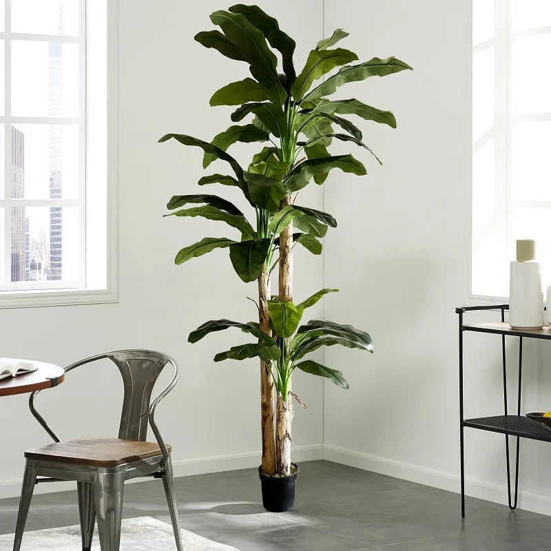 large banana plant indoor Signature 11.8FT Artificial Banana Tree With Banana Leaves